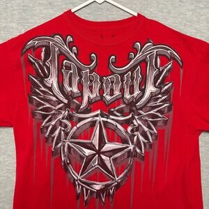 Tapout Graphic T-Shirt‎ Y2K MMA Fighting Star Logo Red Short Sleeve  XL